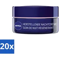 Nivea 20 x - Nachtcrème - Essentials +24U Voedend - Voor gevoelige & droge huid - Met Sheaboter & Amandelolie - 50 ml - Voordeelverpakking - 20 stuks