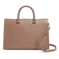 Ted Baker Leren handtas schoudertas Rennea Bar Detail Large Tote Bag Taupe