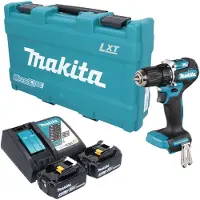 Makita DDF 487 RFK accuboormachine 18 V 40 Nm borstelloos + 2x accu 3,0 Ah + oplader + koffer