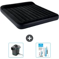 Intex Luchtbed - 2-Persoons - 183 x 203 x 25 cm - Donkerblauw - Inclusief Pomp en Reparatieset