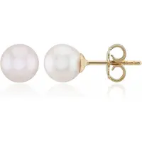 Cavill - Zilveren oorbellen met 7 mm Japanse Akoya parels - 925 Sterling Zilver Verguld - Elegante, tijdloze oorknopjes dames