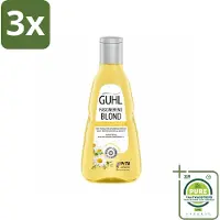 Guhl 3 x - Shampoo - Colorshine Blond - 250 ml - Grootverpakking - Blond Haar - Glans Shampoo - Kleurverzorging - Chardonnay-bes - Blond Shampoo