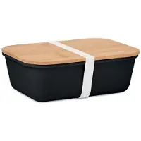 Midocean Lunchbox van PP kunststof met bamboe deksel. Zwart 1500ML
