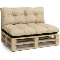 Amazinggirl Palletkussens Outdoor Kussen Rugkussen 120x40 cm - Kussens voor pallets Euopallets palletbank en palletmeubels palletkussens 120 x 40 Beige