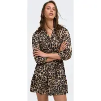 ONLY Jurk 'ONLAlena' beige / kastanjebruin / zwart