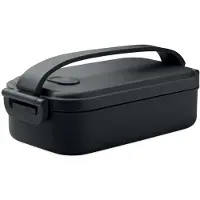 Midocean Luxe lunchbox, zijclipsluiting en een luchtdicht deksel. Inhoud: 800ml. Kleur Zwart