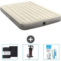 Intex Luchtbed - 2-Persoons - 152 x 203 x 25 cm - Beige - Inclusief Hoeslaken - Pomp en Reparatieset