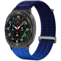 Strap-it Nylon 'Air' bandje geschikt voor Samsung Galaxy Watch 9 (40/44mm) / Watch 8 (40/44mm) / Classic (46mm) - Gradient Blauw