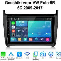 Hexinex Linux Draadloos Carplay & Andriod Auto Geschikt voor VW Polo 6R 6C 2009-2017 - 9 Inch HD TouchScreen - Bluetooth - Navigatie - Stuurwielbediening - WiFi - FM - RDS- Airplay