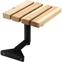 Sotech Tuinligstoel, aanbouwtafel, draaibaar, roestvrij staal 201, zwart, incl. houten latten van lariks