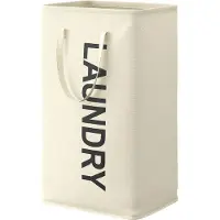 Songmics Opvouwbare wasmand - 80 liter - 40 x 30 x 68 cm - Wit