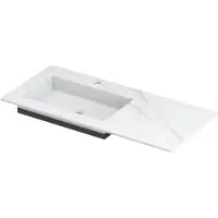 Ink Post Wastafel Keramische Slab Envelop Bak Links met 1 Kraangat - 1000x450x10 mm - Calacatta Mat