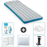 Intex Campingmat - Twijfelaar - 72 x 189 x 20 cm - Blauw - Inclusief Hoeslaken - Kussen - Pomp - Reparatieset en Kussenbeschermer