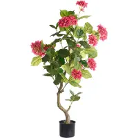 Beliani HORTENSIUM - Kunstplant in pot - Rood - 120 cm - Kunststof