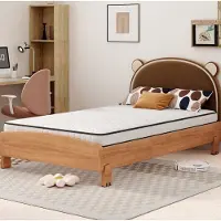 OKWISH Binnenveringmatras 90x200 cm - Ergonomische Lendensteun en H3 Ligcomfort - Gerolde Rolmatras - Voor Volwassenen - Stof - Wit - Met Matras