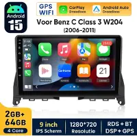 Hexinex HexinexMarket - 2GB+64GB Autoradio Geschikt voor Mercedes-Benz C Class 3 W204 (2006- 2011) - Draadloos CarPlay, Android Auto, GPS Navi, multimediaspeler