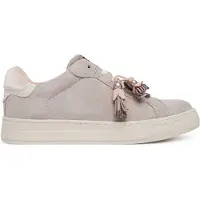 Tamaris dames leren sneaker 1-23708-47-341 lage veterschoen voor dames, taupe