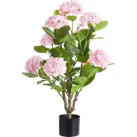 Beliani HORTENSIUM - Kunstplant in pot - Roze - 90 cm - Kunststof
