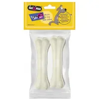 Hau & Miau Hau&Miau - Geperste Hondenbot - 12,5 cm - 2 stuks - Wit
