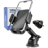 Wegman Telefoonhouder Auto Ventilatie en Zuignap 3-in-1 - Voor Dashboard Raam en Ventilatierooster - Autohouder voor alle Telefoons - Telefoonhouders Auto - GSM Houder Auto - Auto Accessories - Zwart