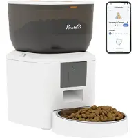 PawHut Pet Feeder-ABS, Edelstahl-35L x 18,5B x 30,5H cm-Weiß