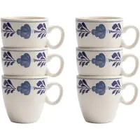 Royal Boch Boerenblauw Mok Pompei 0.23cl set van 6
