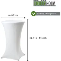 TRUTZHOLM 15x Stehtischhusse Tischdecke Husse Partytisch Bistrotisch Decke 60cm Weiß