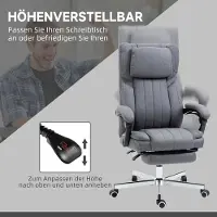 HAUSS SPOLE Bureaustoel Ergonomisch Massagestoel Met Ligfunctie En Voetensteun Voor Kantoor En Thuisgebruik Grijs Linnenlook