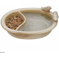 MamboCat KURT-vogelbakje, bruin, voor voer en water, in twee delen, van porselein – 795211080