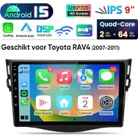 Hexinex Hexinexmarket Autoradio Geschikt voor Toyota RAV4 (2006-2012) - Draadloos CarPlay, Android Auto,GPS Navi, Android 15, multimediaspeler - 2GB+64GB