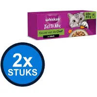 Whiskas 2x - 1+ Adult Selectie van de Chef in Saus Multipack - Kattenvoer Natvoer - 40x85g