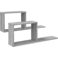 vidaXL Zwevende schappen 2 st Grijs Sonoma 80 x 15 x 30 cm