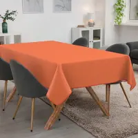 ANRO Tafelkleed Oranje linnenlook Meerkleurig 180x120cm Met sierband Afwasbaar Waterafstotend