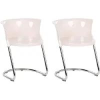 Beliani OSHKOSH - Set van 2 eetkamerstoelen - Gebroken wit - Synthetisch
