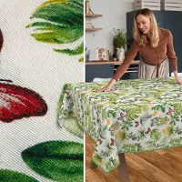 ANRO Tafelkleed Vlinders en bladeren Meerkleurig 180x120cm Met sierband Afwasbaar Waterafstotend