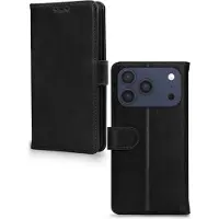 Mobilize Leren Wallet iPhone 18 Pro Max Hoesje Zwart