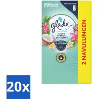Glade 20 x - Touch & Fresh - Exotic Tropical Blossoms - 2x 10 ml - Touch & Fresh - Exotische Geur - Tropische Bloemen - Kokosmelk - Frisheid