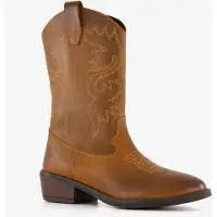 Groot leren meisjes cowboylaarzen cognac bruin maat 38