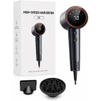 Ambiance Haardroger met diffuser - Ionische haardroger - 110.000 toeren per minuut - 4 opzetstukken - Reishaardroger - Krullen - Föhn - 1600W - Grijs