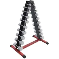 Gorilla Sports Dumbell standaard met 110 kg Chrome dumbells