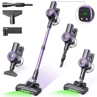 Lubluelu P2 Draadloze Steelstofzuiger 35Kpa- 5 in 1 Handstofzuiger - Zelfstaand Design - 50 Min Gebruikstijd - Verwijderbare Batterij- Anti-klit Borstel - HEPA-filter - LED-koplampen