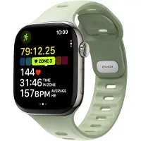 Nomad Tempo Watchband 45-46 mm – Slimme pin-en-tuck sluiting – Duurzaam FKM-rubber – Waterproof voor workouts en dagelijks gebruik - Groen