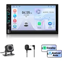 Junsun 2DIN Draadloos Carplay & Android Auto Geschikt voor de meeste automodellen mit achteruitrijcamera - GPS-navigatie - FM -RDS - USB & Typ-C - Plug & Play + Installatiegereedschap
