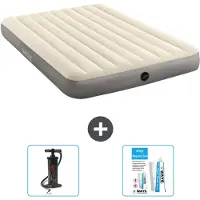 Intex Luchtbed - 2-Persoons - 152 x 203 x 25 cm - Beige - Inclusief Pomp en Reparatieset