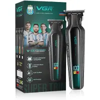 VGR V-930 Professionele Trimmer - Baardtrimmer en Haartrimmer - 360 Min Accuduur - Keramische & Titanium Gecoate Messen - LED Display - USB-C - Groen