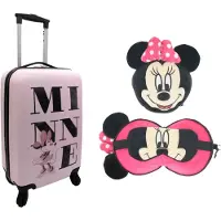 Minnie mouse reisset: trolley en 2 in 1 slaapmasker en reiskussen