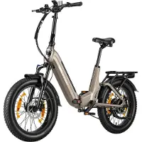 TTGO F7 Elektrische Fiets - 250W Motor - 48V15Ah Accu - 20 Inch Banden Vouwfiets - Max Snelheid 25km/u - Max Bereik 100-120 km - Shimano 7 Versnellingen - Champagne goud