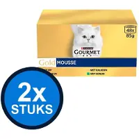 Gourmet 2x - Gold blik mousse kip&tonijn&kalkoen&konijn mp 48x85gr