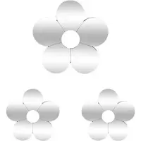 Atmosphera Wandspiegel set Bloemen - 3-delig - spiegels - 30 x 30 cm - kinderkamer