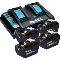 Makita Power Source Kit 18 V met 4x BL 1890 accu 9,0 Ah + DC 18 RD dubbele snellader